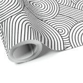 Mid Century Modern Geometric Arch Black White Cadeaupapier (Rol Hoek)