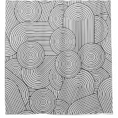 Mid Century Modern Geometric Arch Black White Douchegordijn (Voorkant)