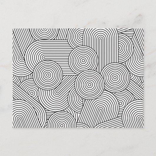 Mid Century Modern Geometric Arch Black White Feestdagenkaart (Voorkant)