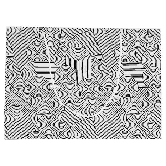 Mid Century Modern Geometric Arch Black White Groot Cadeauzakje (Achterkant)