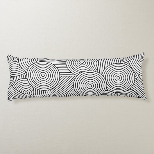 Mid Century Modern Geometric Arch Black White Lichaamskussen (Achterkant)
