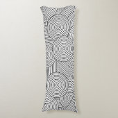 Mid Century Modern Geometric Arch Black White Lichaamskussen (Voorkant Verticaal)