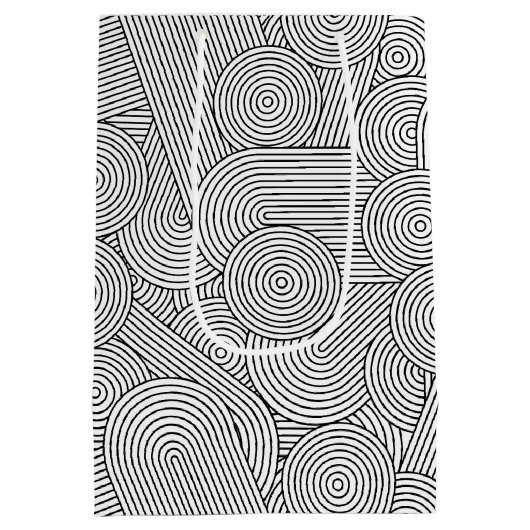 Mid Century Modern Geometric Arch Black White Medium Cadeauzakje (Achterkant)