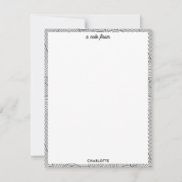 Mid Century Modern Geometric Arch Black White Notitiekaartje