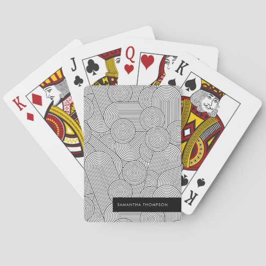 Mid Century Modern Geometric Arch Black White Pokerkaarten (Achterkant)
