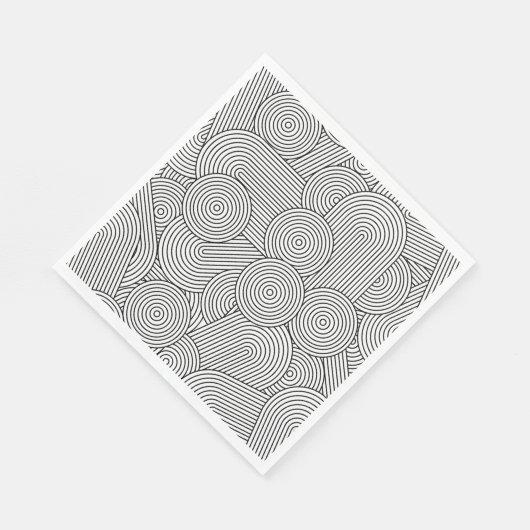 Mid Century Modern Geometric Arch Black White Servet (Hoek)