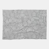 Mid Century Modern Geometric Arch Black White Theedoek (Horizontaal)