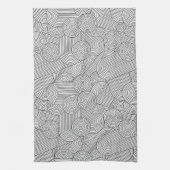 Mid Century Modern Geometric Arch Black White Theedoek (Verticaal)