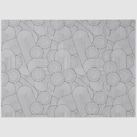 Mid Century Modern Geometric Arch Black White Tissuepapier (Voorkant)