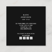 Mid Century Modern Geometric Arch Black White Vierkante Visitekaartje (Achterkant)