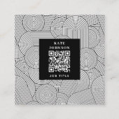 Mid Century Modern Geometric Arch Black White Vierkante Visitekaartje (Voorkant)