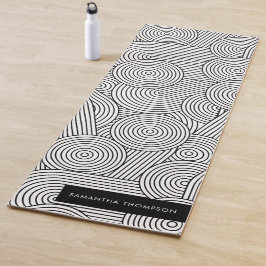 Mid Century Modern Geometric Arch Black White Yogamat