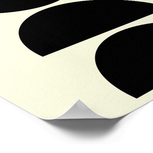 Mid Century Modern Geometric Black Beige Minimal Poster (Hoek)