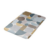 Mid Century Modern Geometric Blue Gold Badmat (Gekanteld)