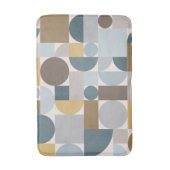 Mid Century Modern Geometric Blue Gold Badmat (Voorkant Verticaal)