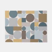 Mid Century Modern Geometric Blue Gold Deurmat (Voorkant)
