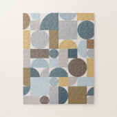 Mid Century Modern Geometric Blue Gold Legpuzzel (Verticaal)
