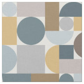Mid Century Modern Geometric Blue Gold Stof (Close Up)