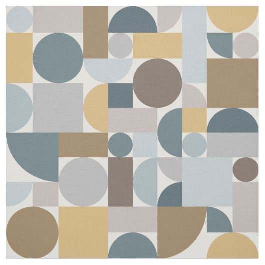 Mid Century Modern Geometric Blue Gold Stof (Swatch)