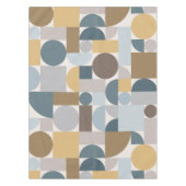 Mid Century Modern Geometric Blue Gold Tafelkleed (Voorkant)