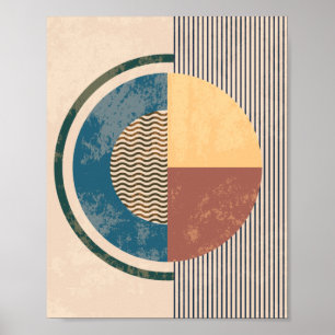 Mid Century Modern Geometric boho art boho Poster