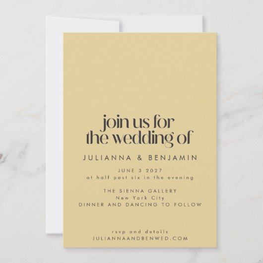 Mid Century Modern Geometric Brown Tan Wedding Kaart (Voorkant)