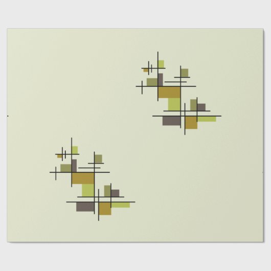Mid Century Modern Geometric Chartreuse Cadeaupapier (Vlak)