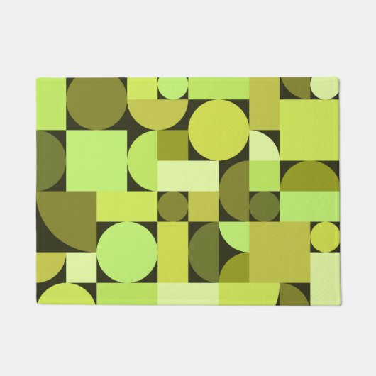 Mid Century Modern Geometric Chartreuse Deurmat (Voorkant)
