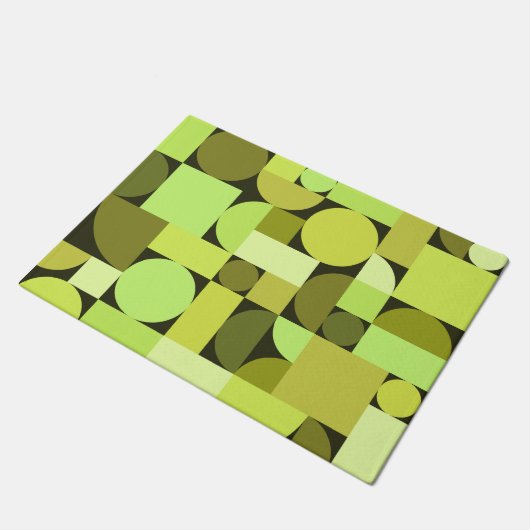 Mid Century Modern Geometric Chartreuse Deurmat (Schuin)