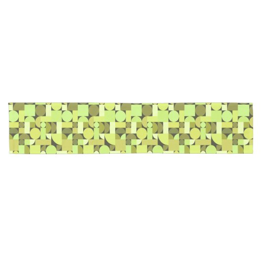 Mid Century Modern Geometric Chartreuse Korte Tafelloper (Horizontaal)