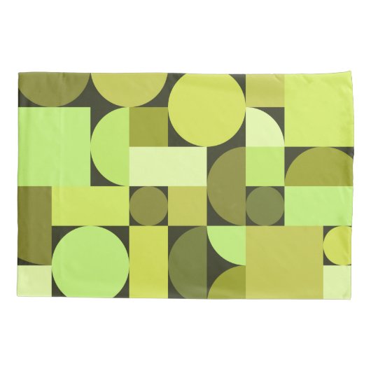 Mid Century Modern Geometric Chartreuse Kussensloop (Achterkant)