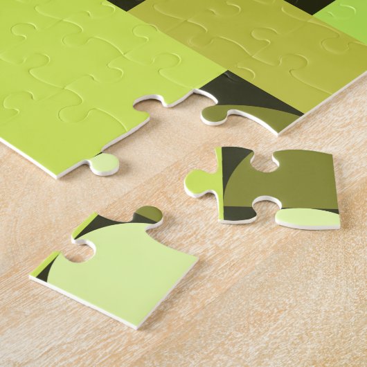 Mid Century Modern Geometric Chartreuse Legpuzzel (Zijkant)