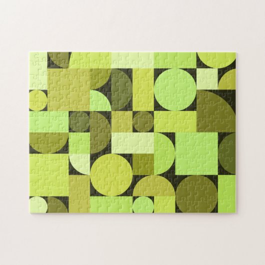 Mid Century Modern Geometric Chartreuse Legpuzzel (Horizontaal)
