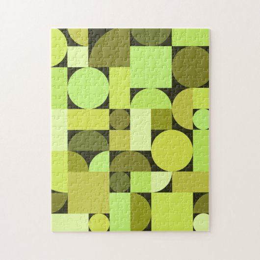 Mid Century Modern Geometric Chartreuse Legpuzzel (Verticaal)