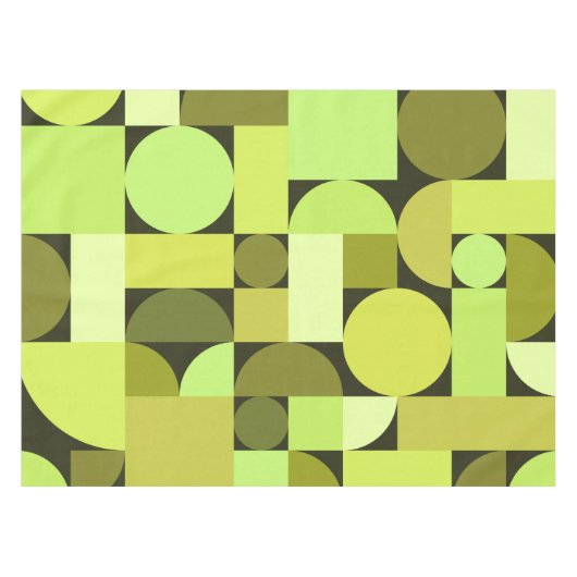 Mid Century Modern Geometric Chartreuse Tafelkleed (Voorkant (Horizontaal))