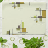 Mid Century Modern Geometric Chartreuse Theedoek (Gevouwen)