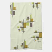 Mid Century Modern Geometric Chartreuse Theedoek (Verticaal)