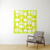 Mid Century Modern Geometric Chartreuse Wandkleed (In situ)