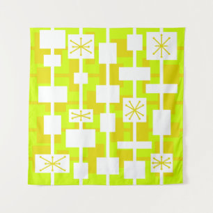 Mid Century Modern Geometric Chartreuse Wandkleed