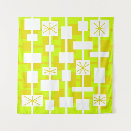 Mid Century Modern Geometric Chartreuse Wandkleed (Voorkant)