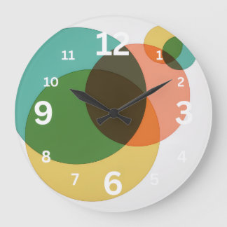 Mid-Century Modern Geometric Circles Retro Abstrac Grote Klok