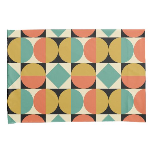 Mid Century Modern Geometric Design Kussensloop (Voorkant-Rechts)