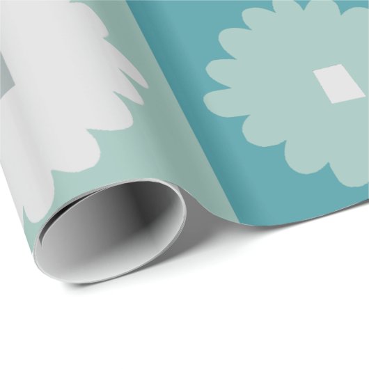Mid Century Modern Geometric Flower Wrapping Paper Cadeaupapier (Rol Hoek)