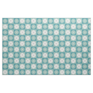 Mid Century Modern Geometric Flowers Cotton Fabric Stof