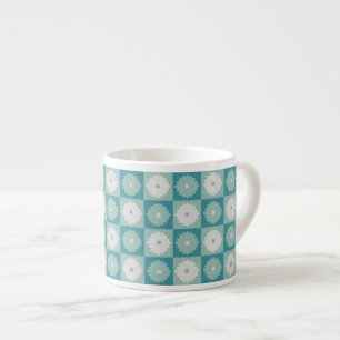 Mid Century Modern Geometric Flowers Espresso Mok