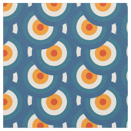 Mid-Century Modern Geometric Funky Circle Pattern Stof (Close Up)