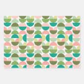 Mid Century Modern Geometric - Groen & Perzik Inpakpapier Vel (Voorkant)