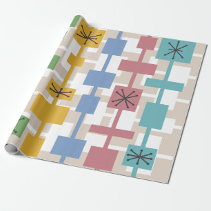 Mid Century Modern Geometric Multicolored 1 Cadeaupapier