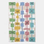 Mid Century Modern Geometric Multicolored 1 Theedoek (Verticaal)