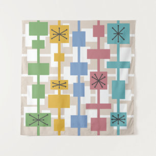 Mid Century Modern Geometric Multicolored 1 Wandkleed